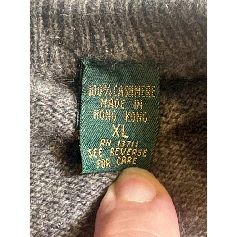 Vintage Embassy Row Menswear V-Neck Cashmere Gray Sweater XL / L